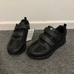 FitVille Mens Wide Walking Shoes Gym Casual Sneakers Hook & Loop Non-Slip 11.5EW